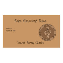 Sacred Bunny Church Business Card Template