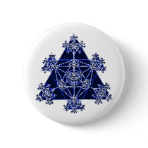 Sacred Geometry: Blue Triangles: Pinback Buttons