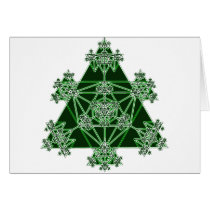 Sacred Geometry: Green Triangles: Greeting Cards