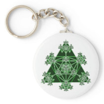 Sacred Geometry: Green Triangles: Keychain