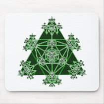 Sacred Geometry: Green Triangles: Mouse Mats