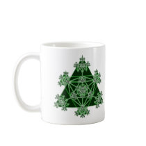 Sacred Geometry: Green Triangles: Coffee Mug