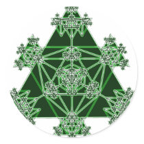 Sacred Geometry: Green Triangles: Stickers