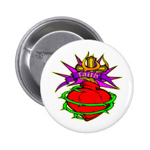 Sacred Heart of Jesus Christ Faith Tattoo Buttons