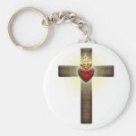 Sacred Heart of Jesus Cross Keychains