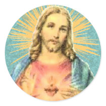 Sacred Heart of Jesus Round Stickers