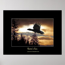 SACRED Raven & Sun Art Poster