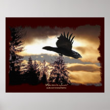 SACRED Raven & Sun rough-edged Art Poster