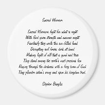 Sacred Warrior Poem Fridge Magnets
