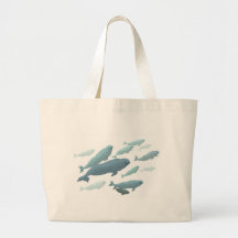 Sacs fourre-tout à baleine de beluga et cadeaux bl