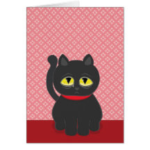 Sad Black Cat Card