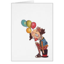 sad clown birthday notecard