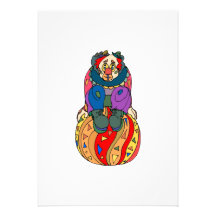Sad Clown on ball Invites
