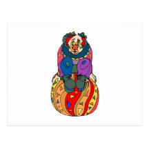 Sad Clown on ball Postcards