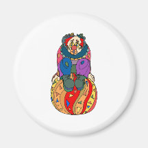 Sad Clown on ball Refrigerator Magnet