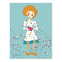 Sad Clown Postcard