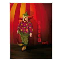 Sad clown postcard
