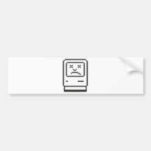 Sad Computer Icon Bumper Sticker
