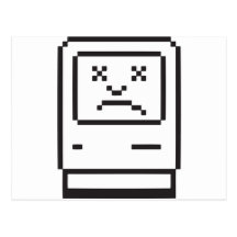 Sad Computer Icon Postcard