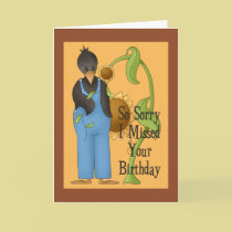 Sad Country Crow Belated Birthday cards
