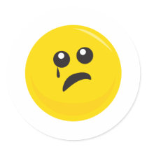 Sad Crying Cute Smiley Face Stickers