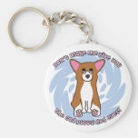 Sad Dog Eyes Pembroke Welsh Corgi Keychain