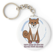 Sad Dog Eyes Shiba Inu Keychain