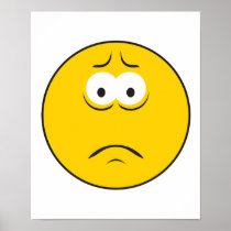 Sad Frowning Smiley Face Print
