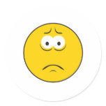 Sad Frowning Smiley Face Stickers