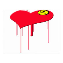 Sad Heart and Sad Face Post Card