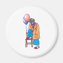 Sad Hobo Clown Refrigerator Magnet