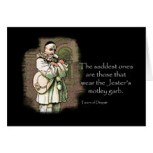 Sad Jester Clown Greeting Cards