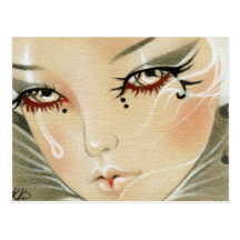 Sad Jester Teardrop Postcard