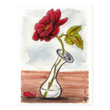 Sad Little Rose Postcard