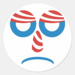Sad Obama Face Round Stickers