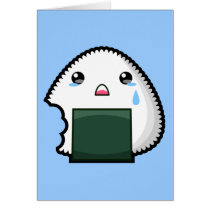 Sad Onigiri Greeting Card