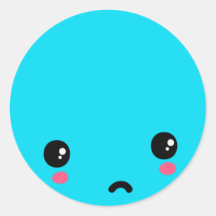 Sad Round Sticker