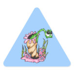 Sad Sea Creature Triangle Stickers