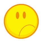sad silly frowning sad smiley face photo cut outs