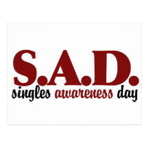 SAD Singles Awareness Day Postcards