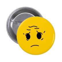 sad smiley pinback button