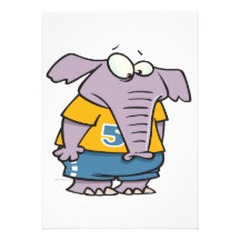 sad sporty elephant cartoon custom announcements