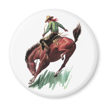 Saddle Bronc Riding Fridge Magnets