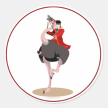 Saddle Seat Ostrich Sticker