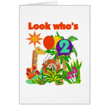 Safari 2nd Birthday T-shirts and Gifts Greeting Cards