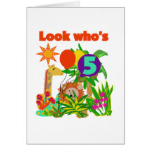 Safari 5th Birthday Tshirts and Gifts Card