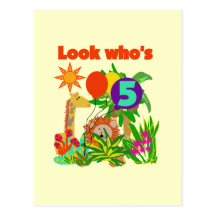 Safari 5th Birthday Tshirts and Gifts Post Card