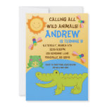 Safari Animal Pond Birthday Party Invitation