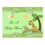 Safari Animals Cheetah Print Baby Shower Postcards