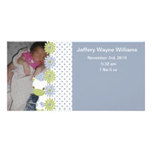 Safari Babiez Birth Announcement-Boy Customized Photo Card